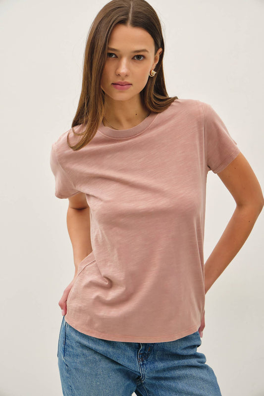 Leona Classic Cut Acid Wash Cotton Tee