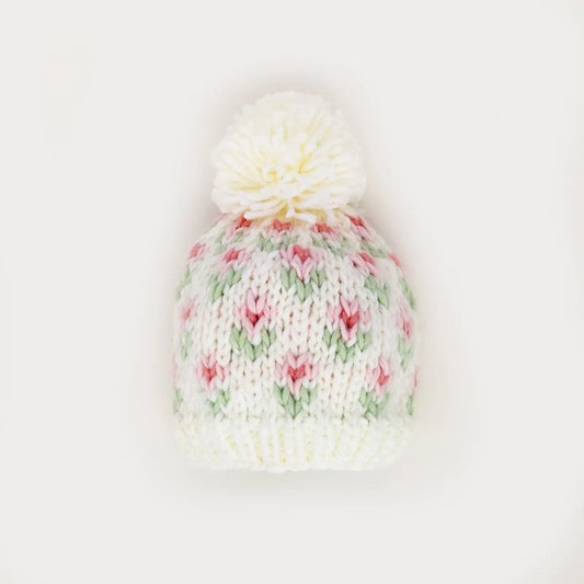Bitty Blooms Beanie Hat - Cream