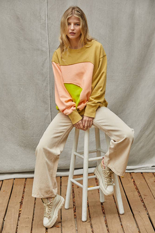 Katie Contrast Color Sweatshirt