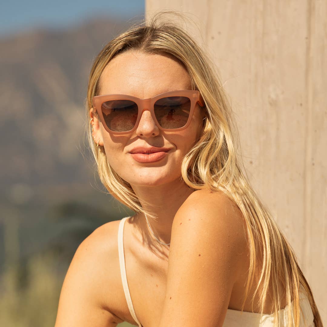 Amaya Polarized Sunglasses - Matte Mocha + Walnut Wood