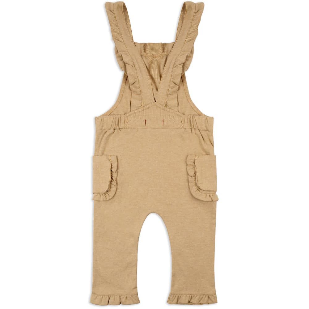 Organic Cotton Overalls - Pinstripe Ruffle