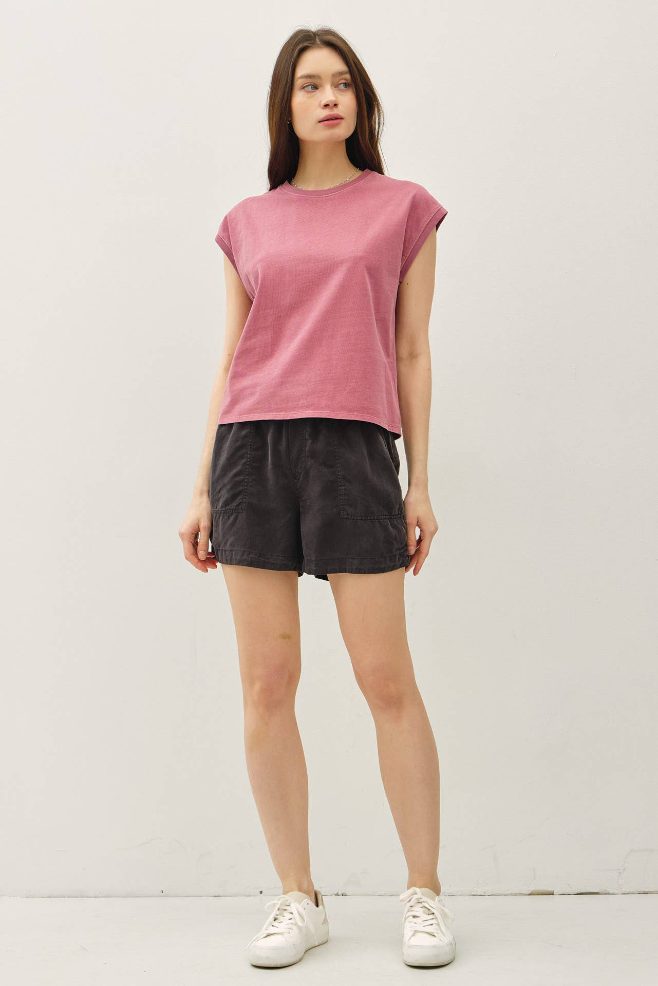 Linny Acid Wash Cap Tee
