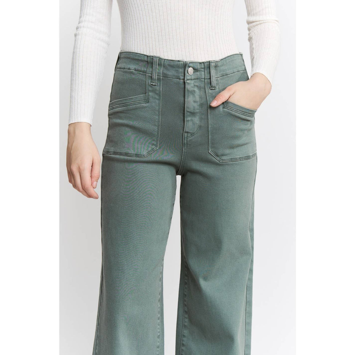 Hope High Rise Olive Denim