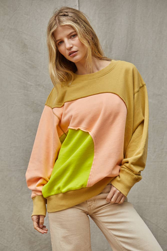 Katie Contrast Color Sweatshirt