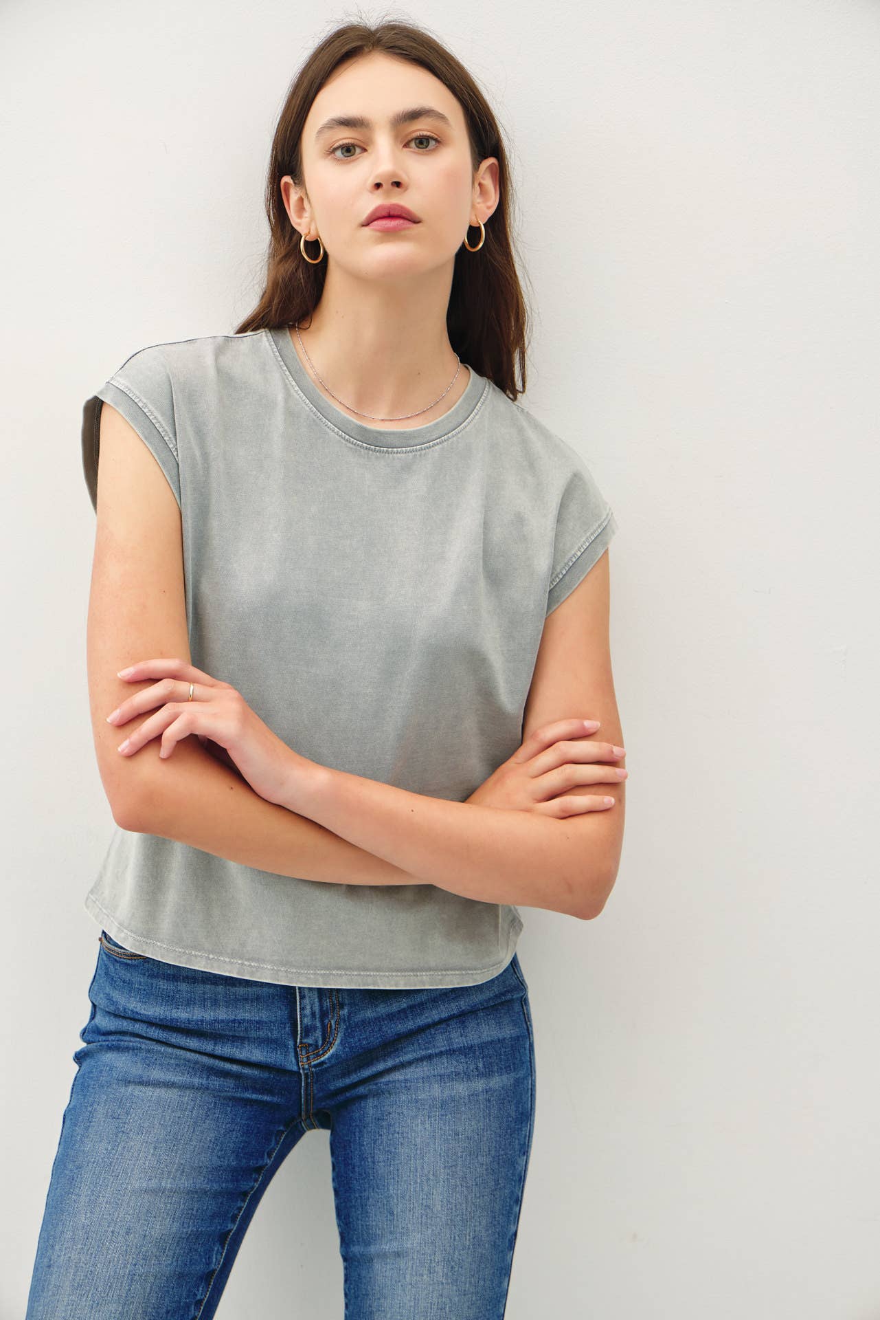 Linny Acid Wash Cap Tee