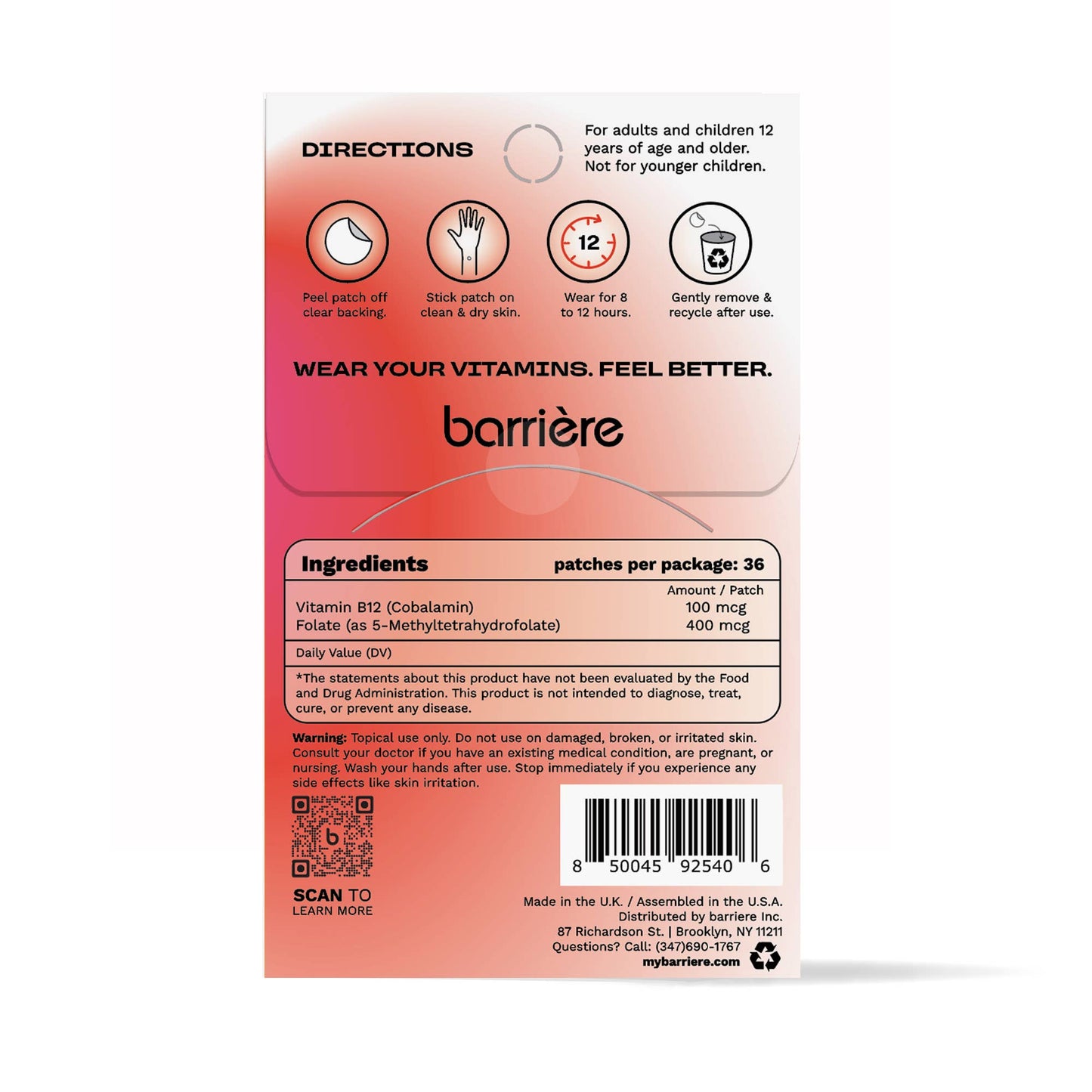 Energy Boost - Vitamin B12 Patch - Lightning Bolt