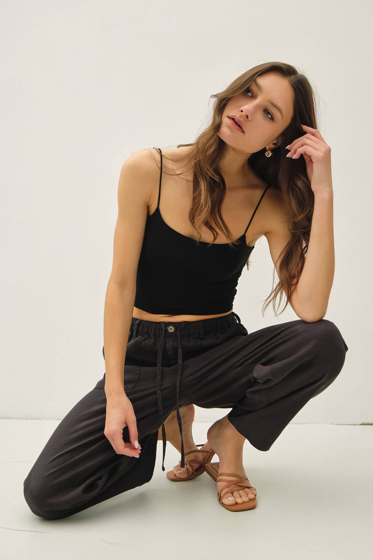 Vanya Linen Blend Barrel Pants