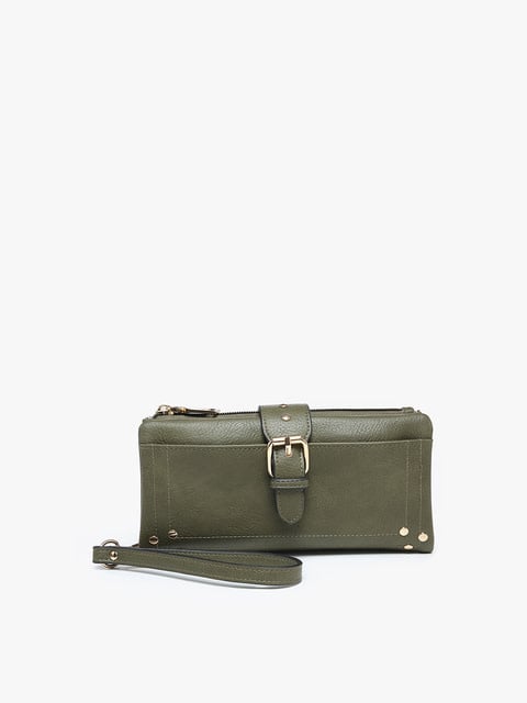 Cadence Buckle Clutch w/ Zip Top