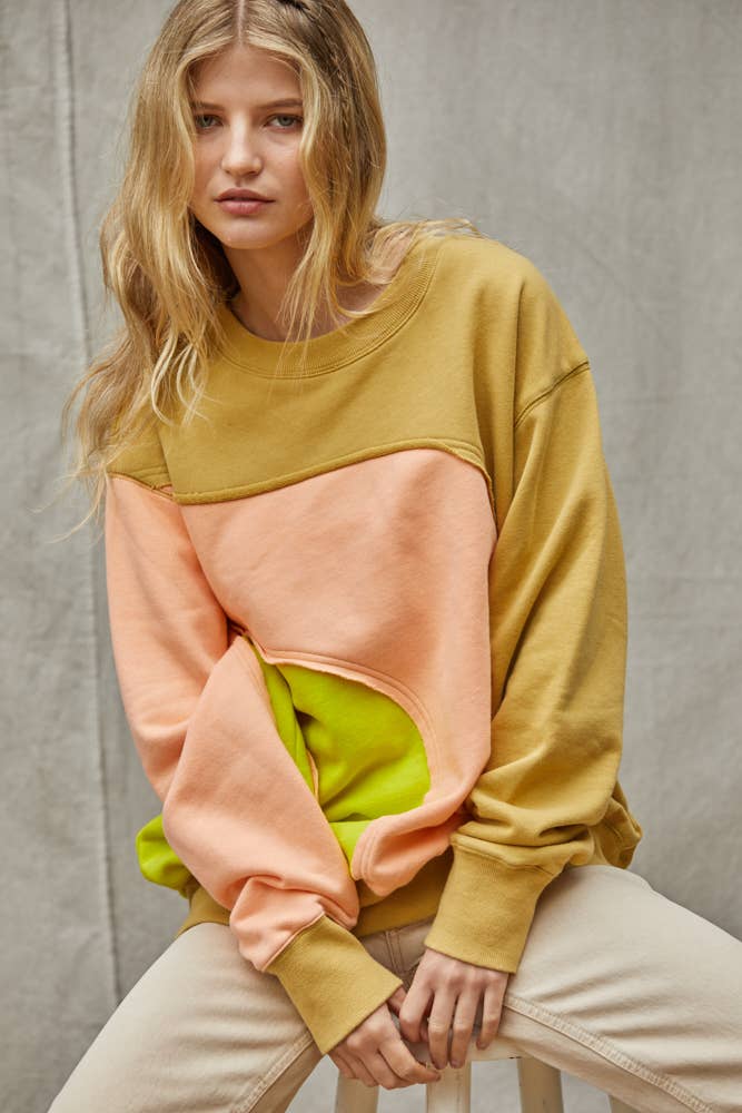 Katie Contrast Color Sweatshirt