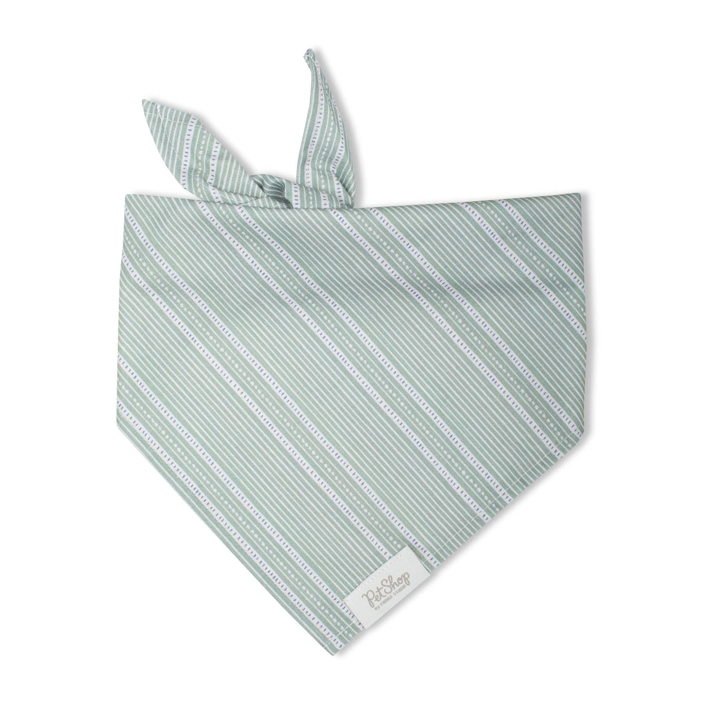 Block Stripe Dusty Sage Dog Bandana M/L