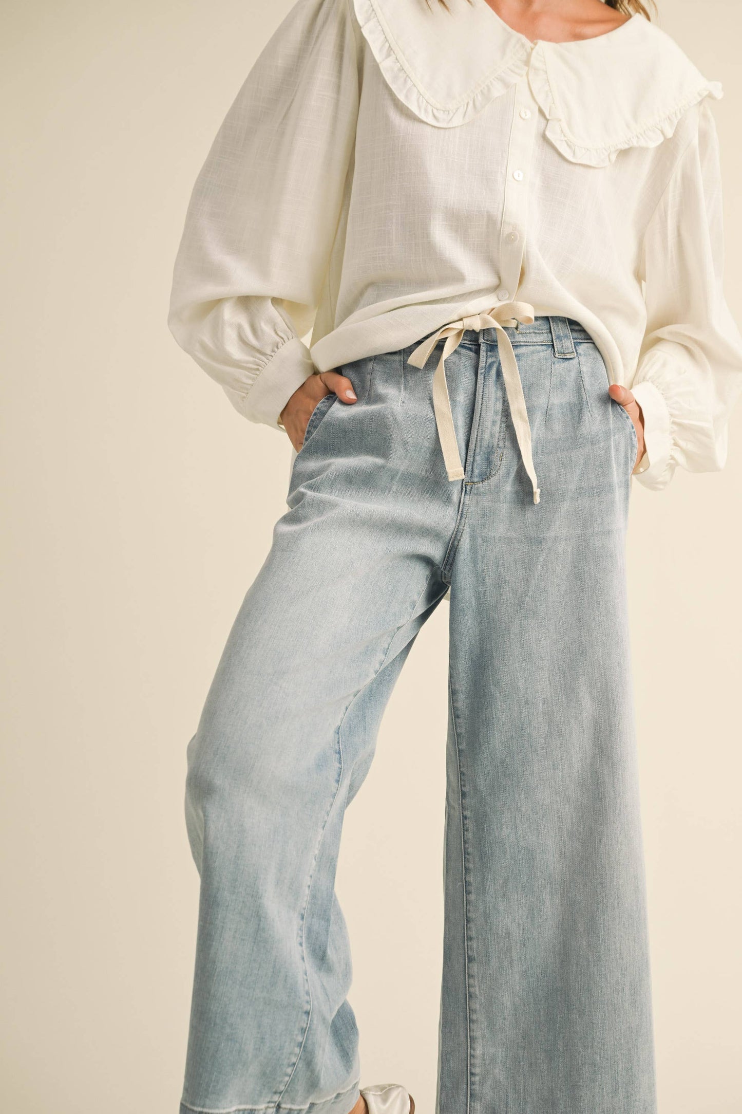 Cindy Washed Denim Pant
