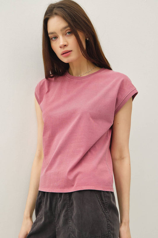 Linny Acid Wash Cap Tee