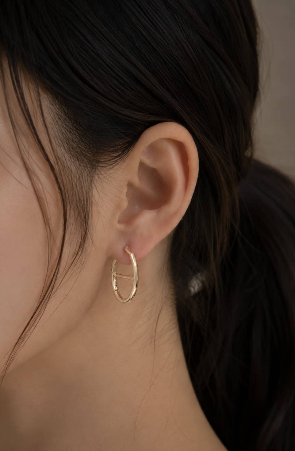 Oval Bar Hoop Earrings