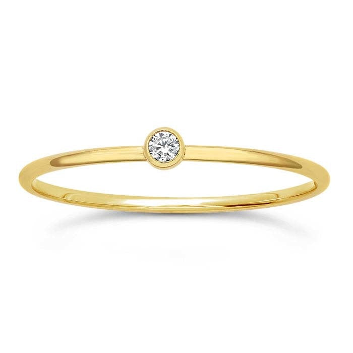 Gold-Filled Tiny Stone Stacking Ring