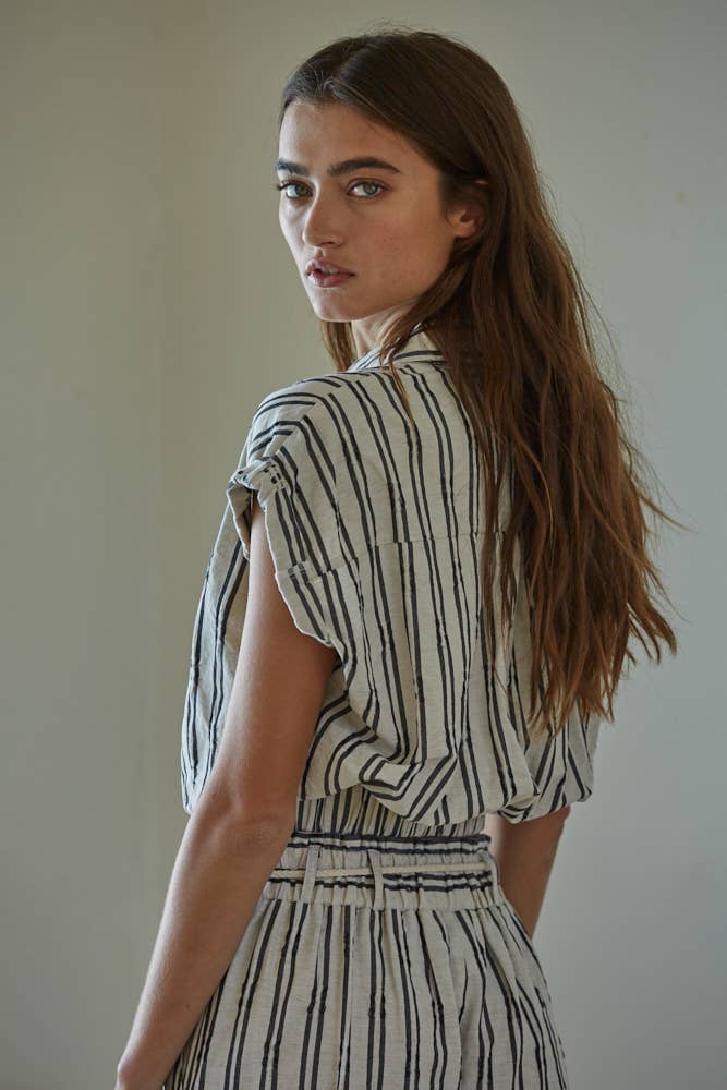 Striped Button Down Top