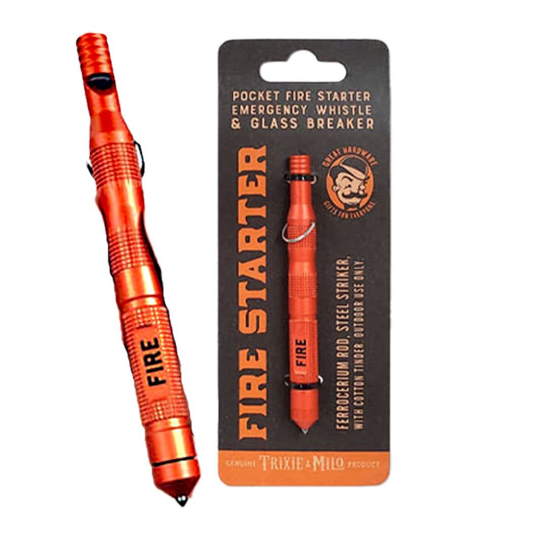 Emergency Fire Starter Pocket Fire Starter w/ Whistle