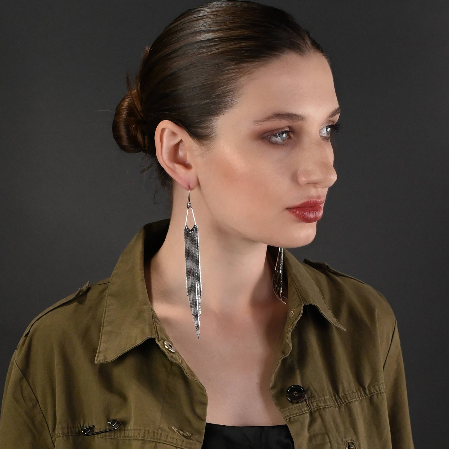 Super Dramatic Golden Mermaid Shimmer Earrings