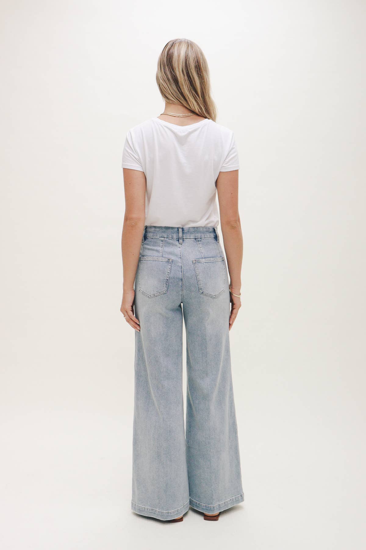 Campell High Rise Wide Leg Jean, Light Indigo Worn