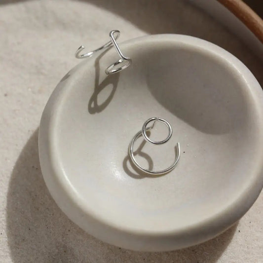 Sterling Silver Double Hoop Ear Jacket