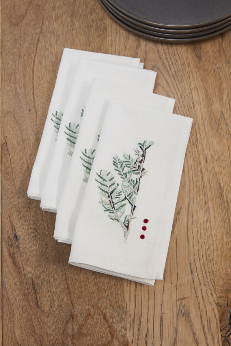 Embroidered Napkins - Set of 4