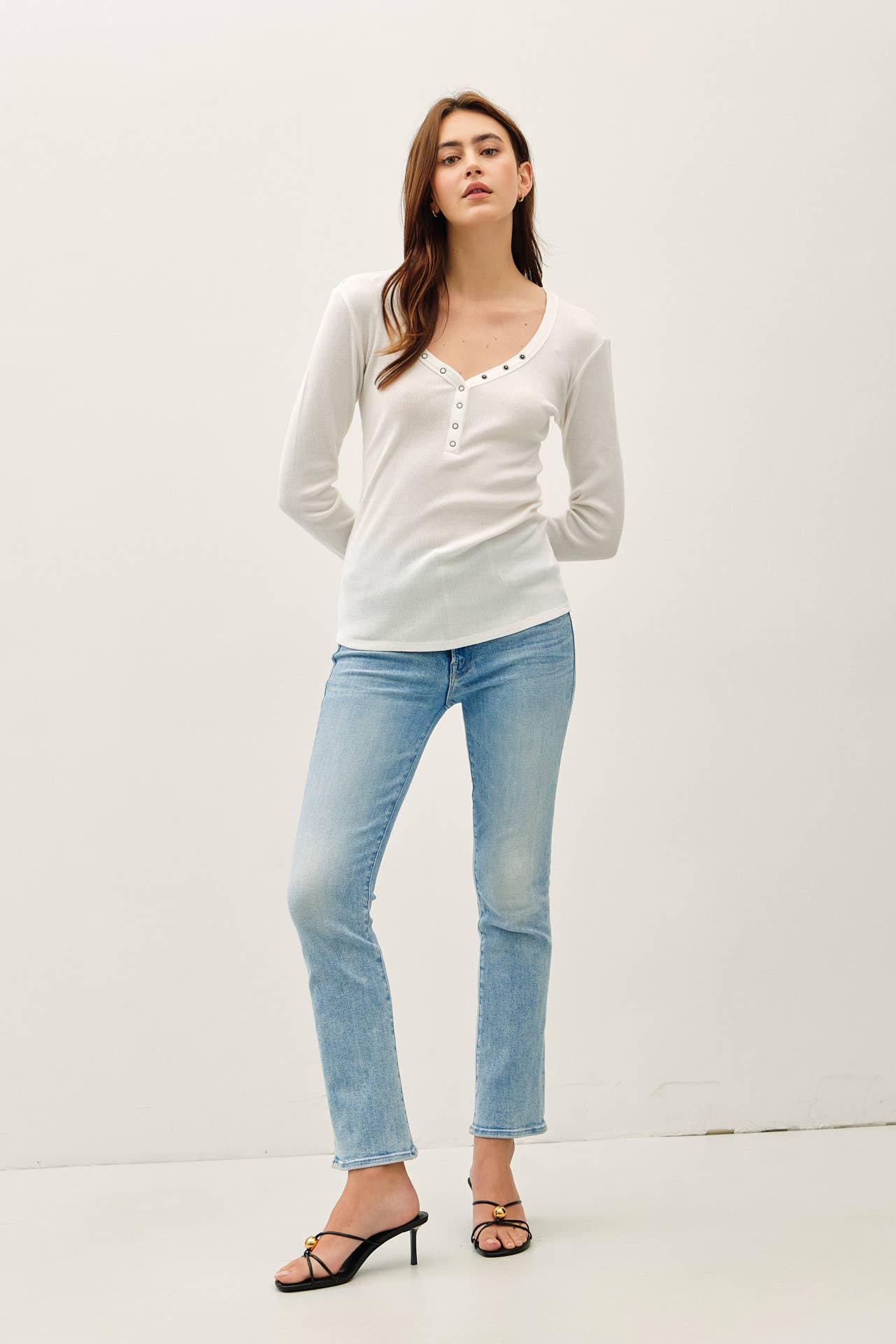 Anna Henley Snap Top