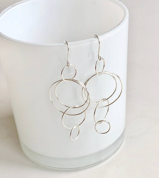 Sterling statement circle earrings
