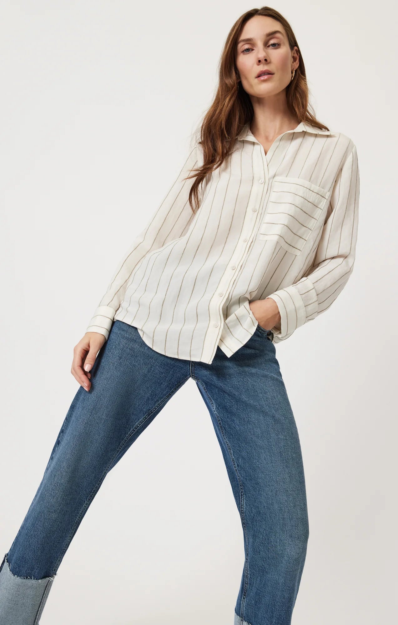 Ginny Pocket Long Sleeve Button Down