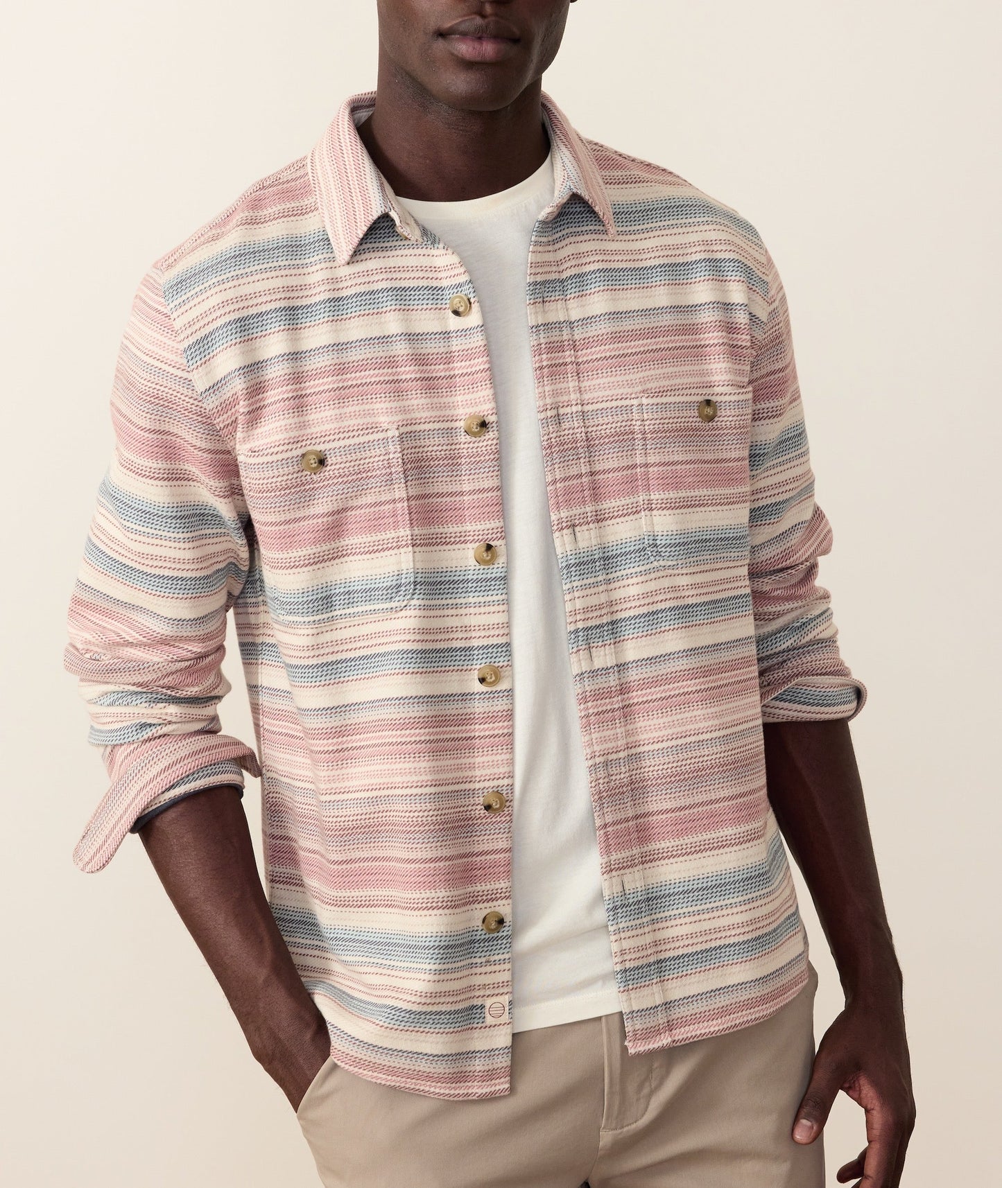 Bradley Pacifica Stretch Twill Long Sleeve Shirt - Warm Baja Stripe