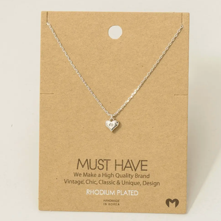 Gold Dipped Mini Heart Pendant Necklace