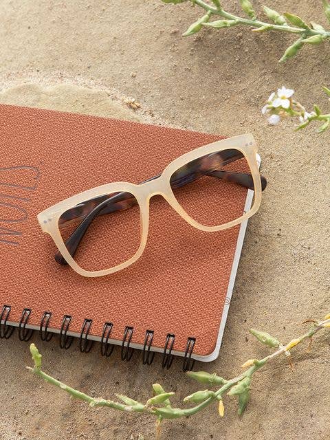 Sutter Blue Light Readers - Beige + Red Turquoise