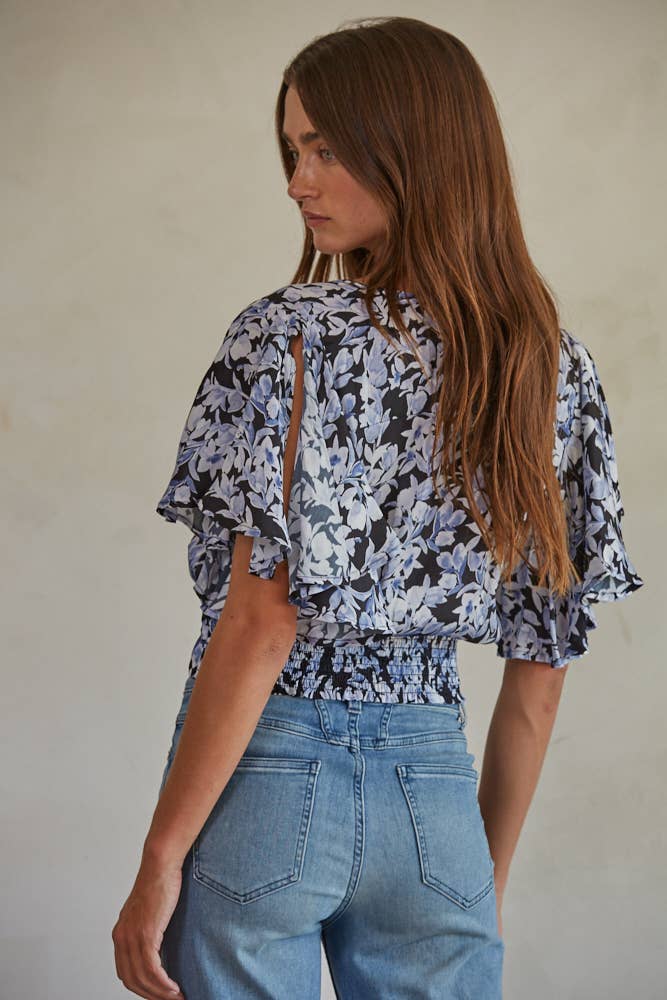 Petra Woven Floral V-Neck Top