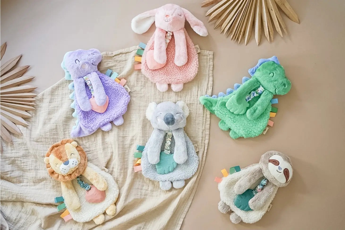 Lovey Bunny with Silicone Teether - Pink