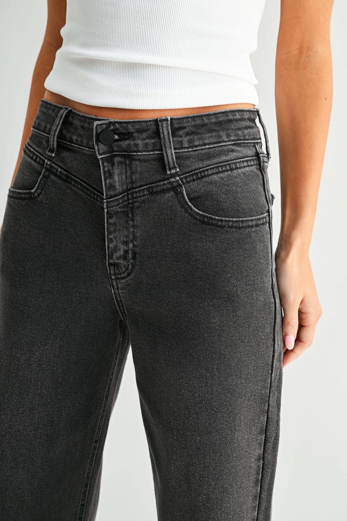 Betty Front Detail Straight Denim