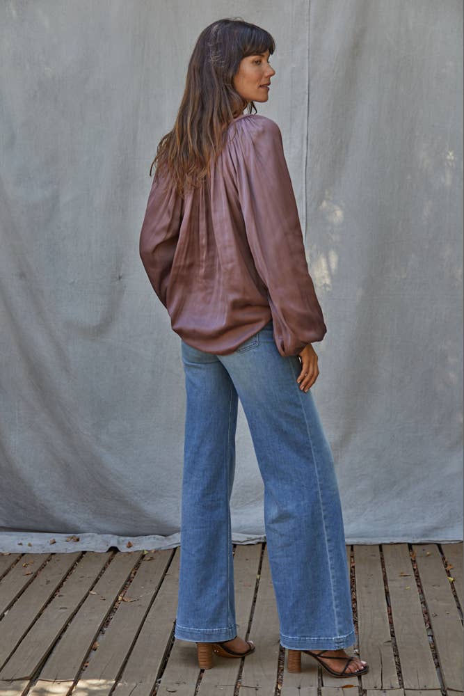 Sue Satin Top Terracotta Small