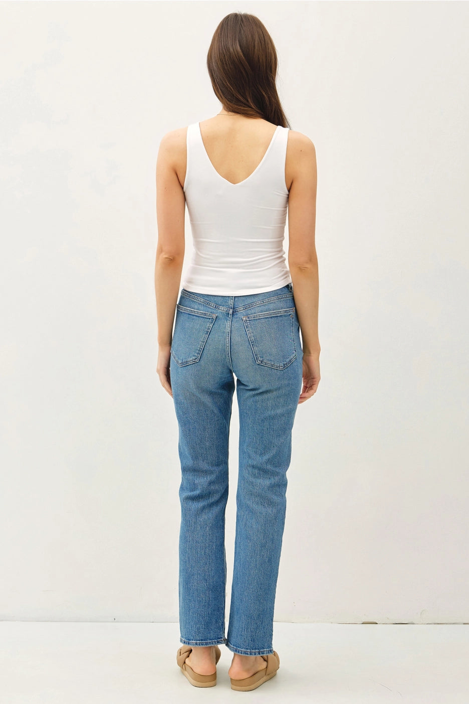 Iris Double Layer V-Neck Tank Black Small