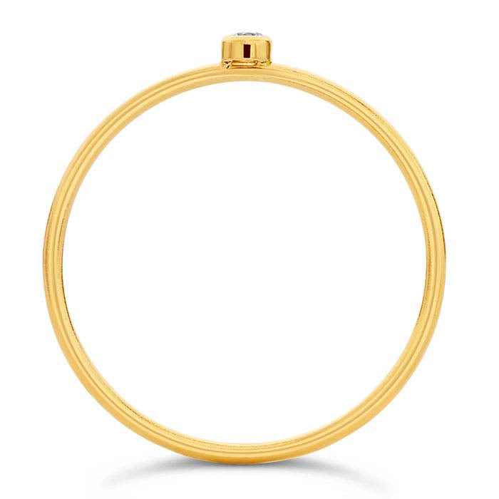 Gold-Filled Tiny Stone Stacking Ring 8 Black