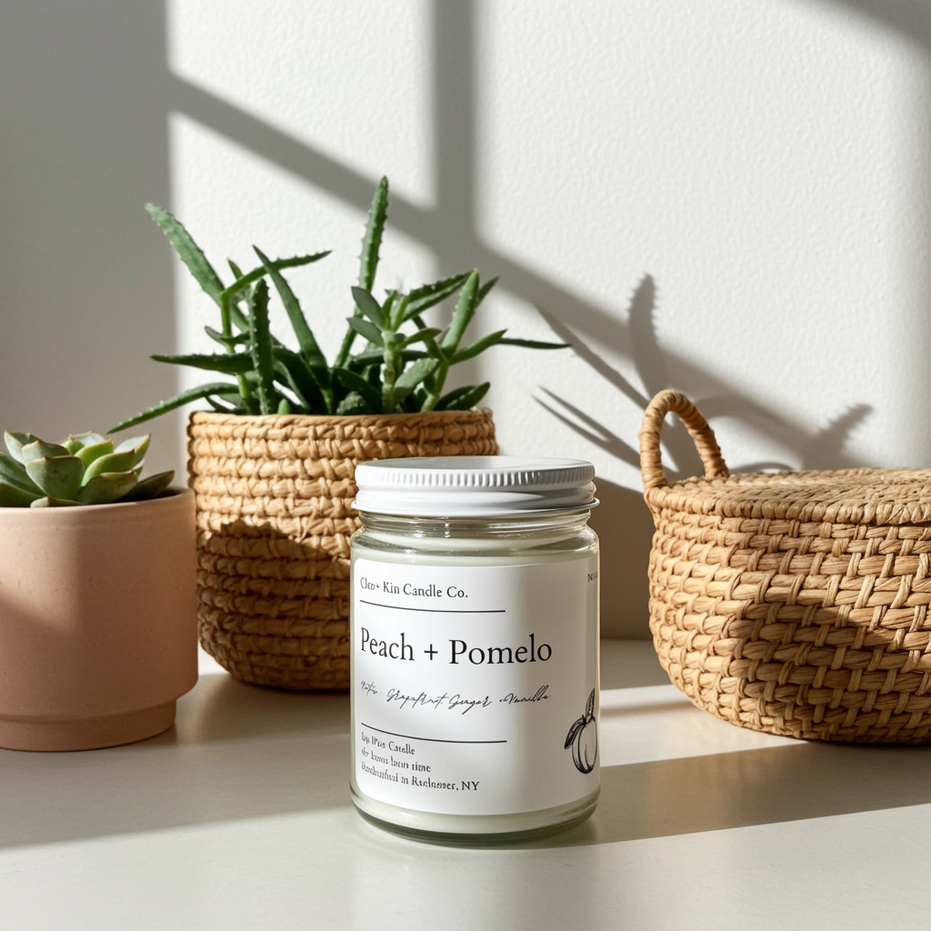 Cleo + Kin Candle Peach + Pomelo