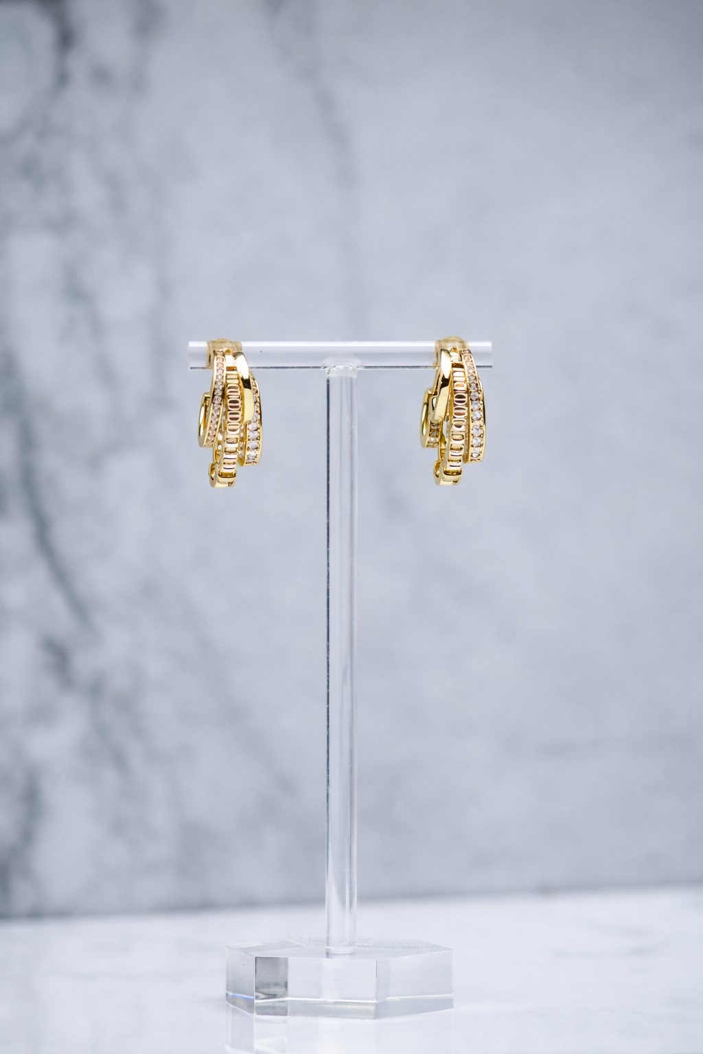 Triple Threat Huggies - 14k Gold Vermeil