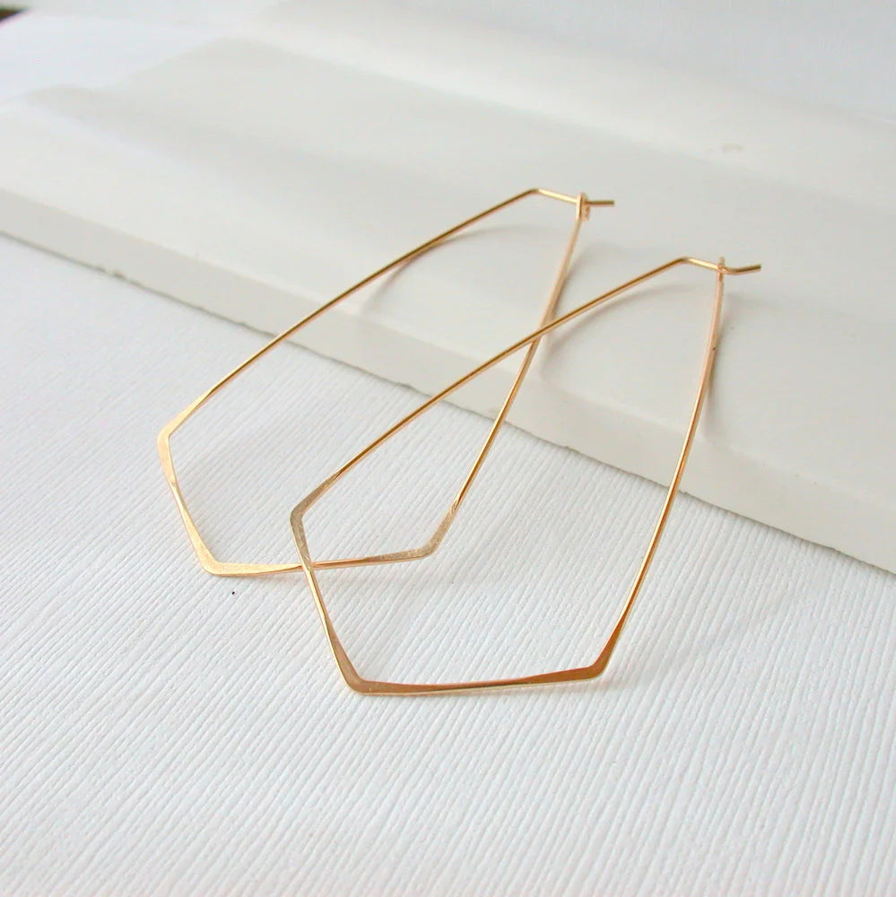 14k Gold Filled Diamond Hoops