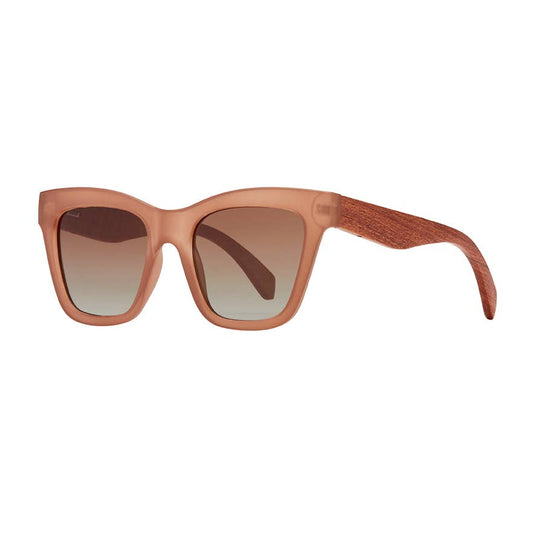 Amaya Polarized Sunglasses - Matte Mocha + Walnut Wood