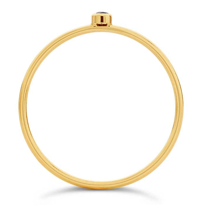 Gold-Filled Tiny Stone Stacking Ring 8 Black