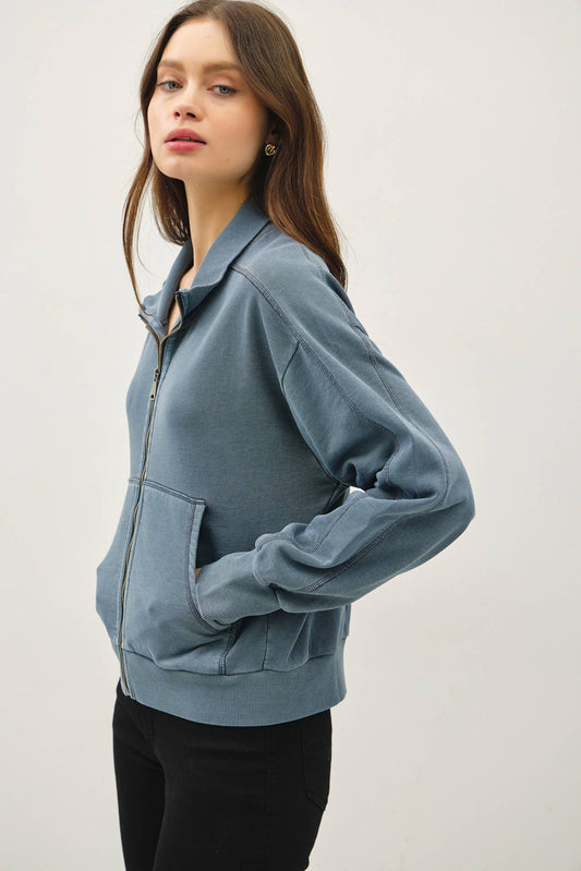 Hillary Acid Wash Zip