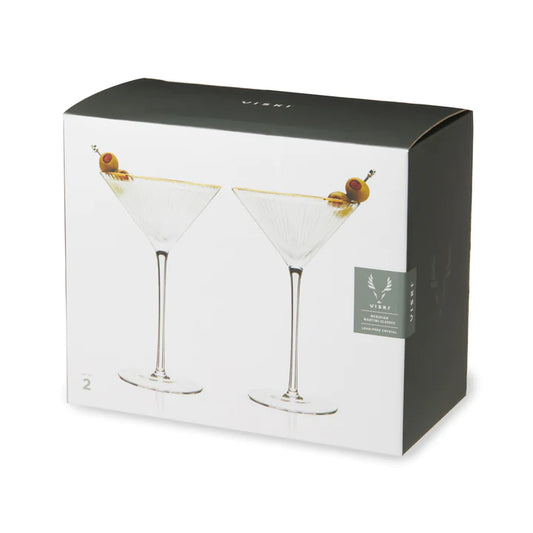 Deco Gold-Rimmed Martini Glasses - Set of 2