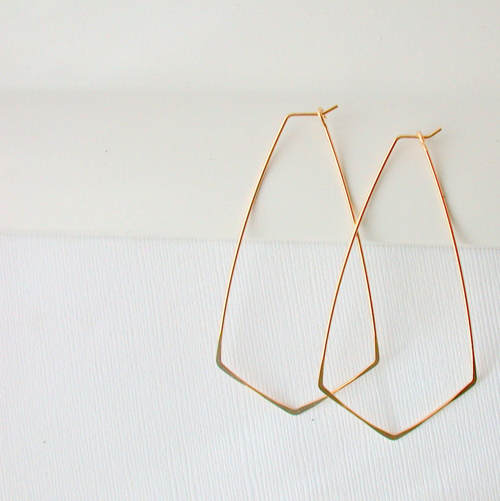 14k Gold Filled Diamond Hoops