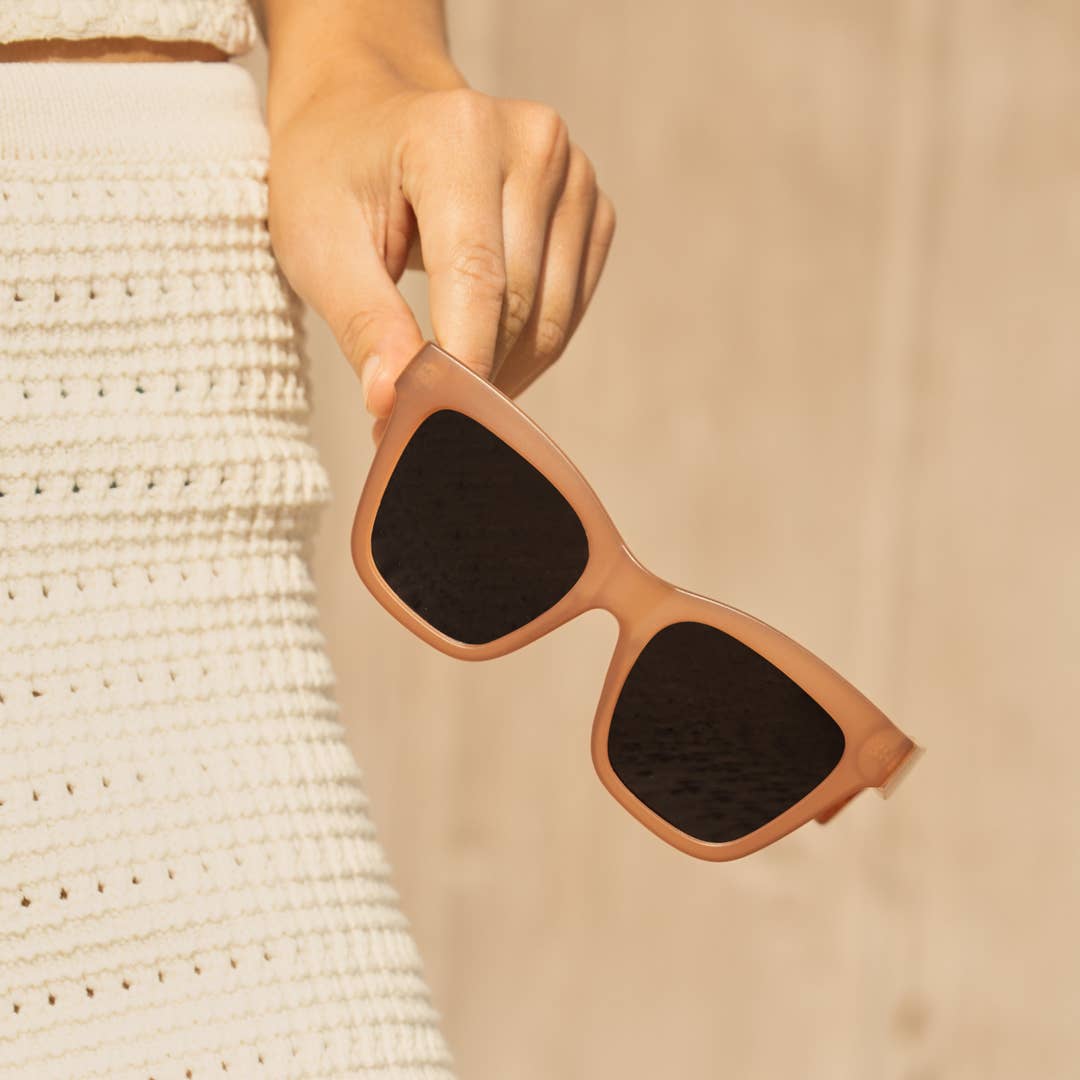 Amaya Polarized Sunglasses - Matte Mocha + Walnut Wood