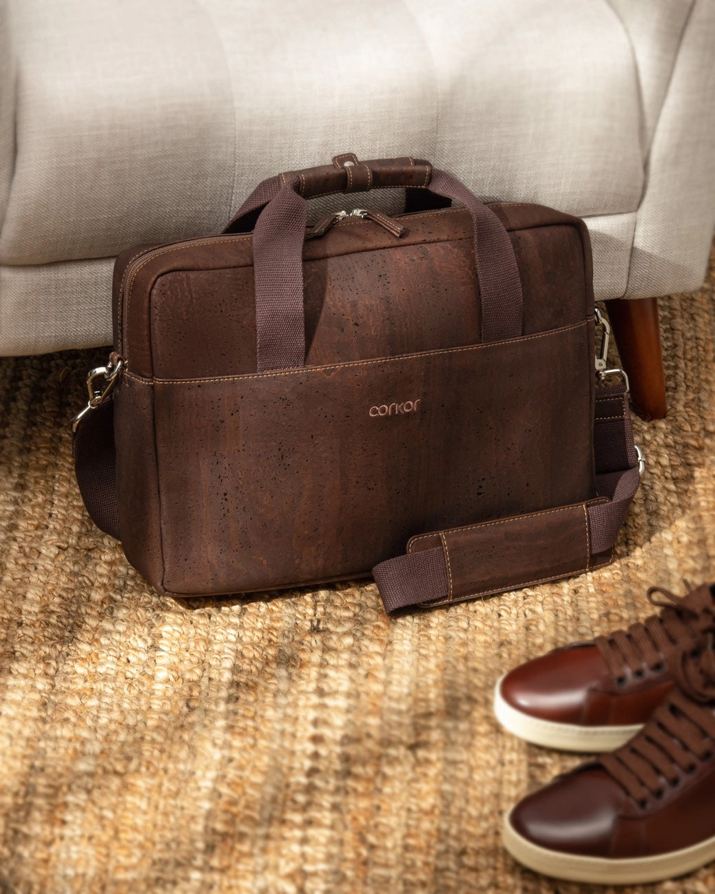 Cork Briefcase - Brown