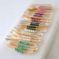 Gemstone Wrapped Petite Threaders Pink Sapphire 14k Gold Fill