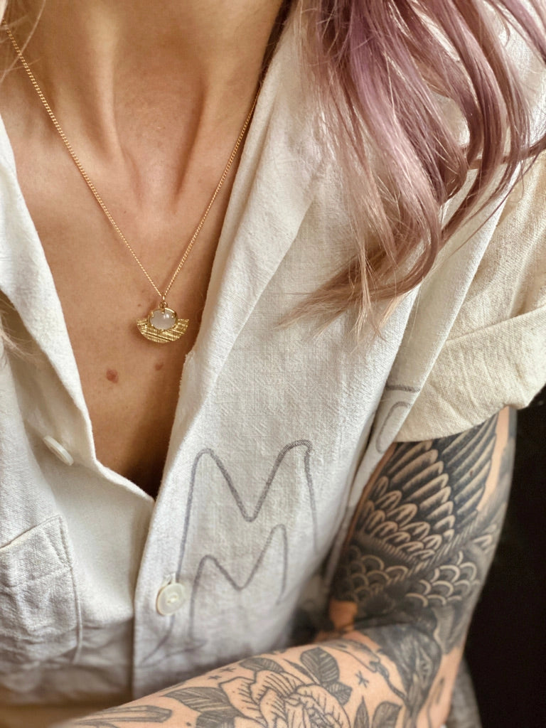 Andy Necklace Moss Agate