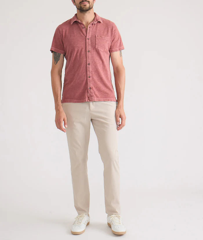 Rafe Vintage Slub SS Button Down - Marsala Small
