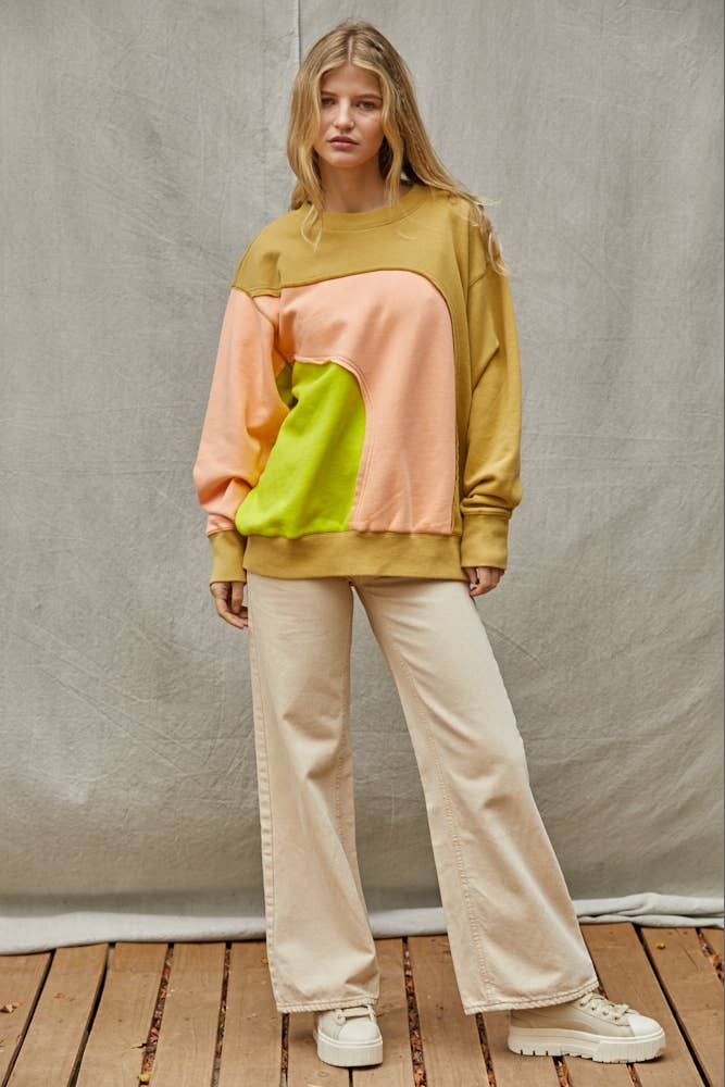 Katie Contrast Color Sweatshirt